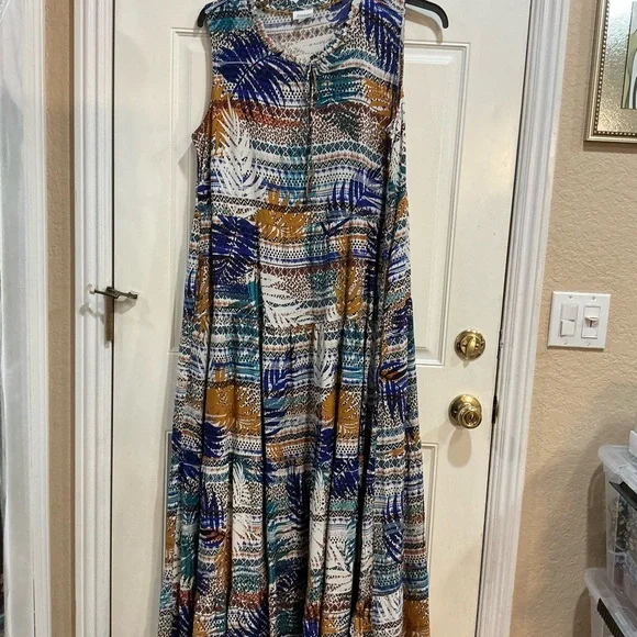 AVENUE Women's Plus Size Escape Relaxed Maxi Dress - Picture 4 of 8